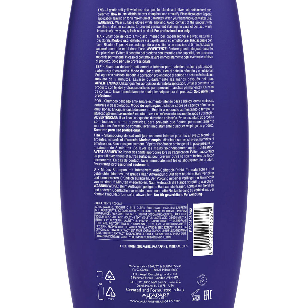 Alfaparf Milano Semi di Lino Blonde Anti Yellow Low Shampoo 1000ml - shampoo delicato anti-giallo