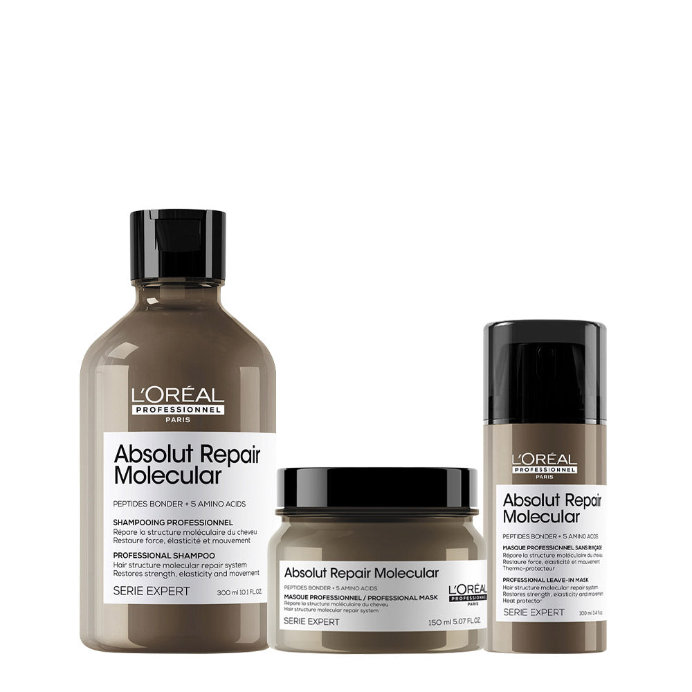 L'Oreal Professionnel Paris Serie Expert Absolut Repair Molecular Shampoo 300ml Mask 150ml Leave-in 100ml