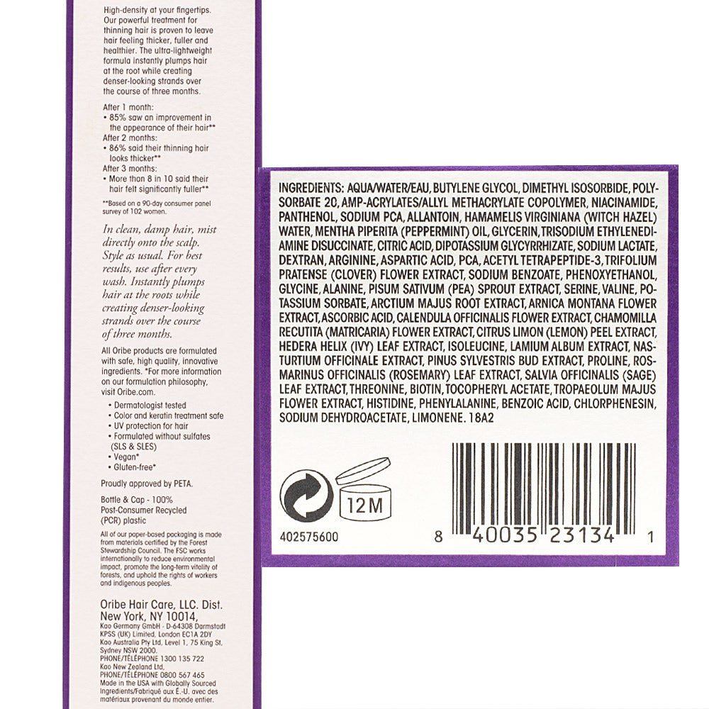 Oribe Serene Scalp Densifying Treatment Spray 125ml - spray ispessente