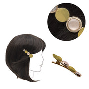 VIAHERMADA Molletta Clip in metallo con decori Giallo Senape 6cm