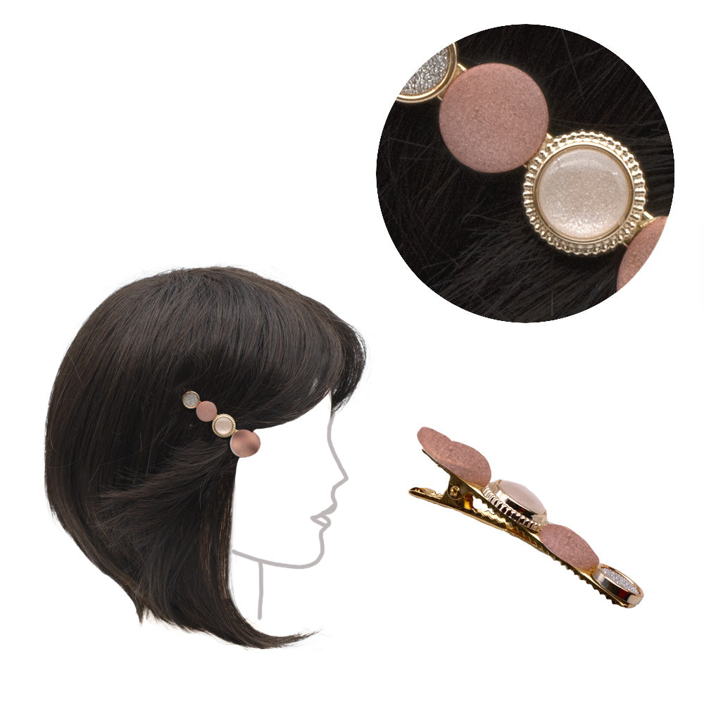 VIAHERMADA Molletta Clip in metallo con decori Rosa 6cm