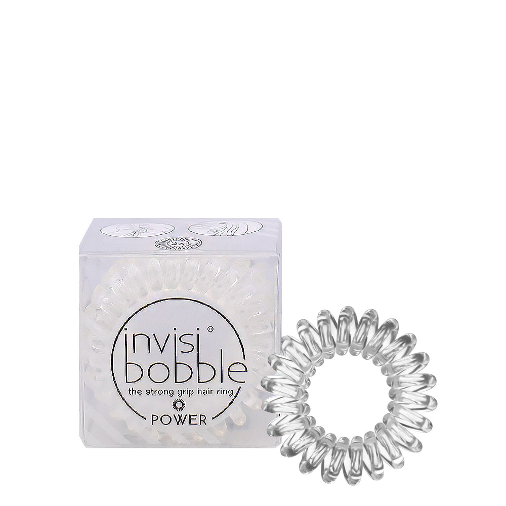 Invisibobble Power Crystal Clear 3pz - elastici a spirale per capelli grossi