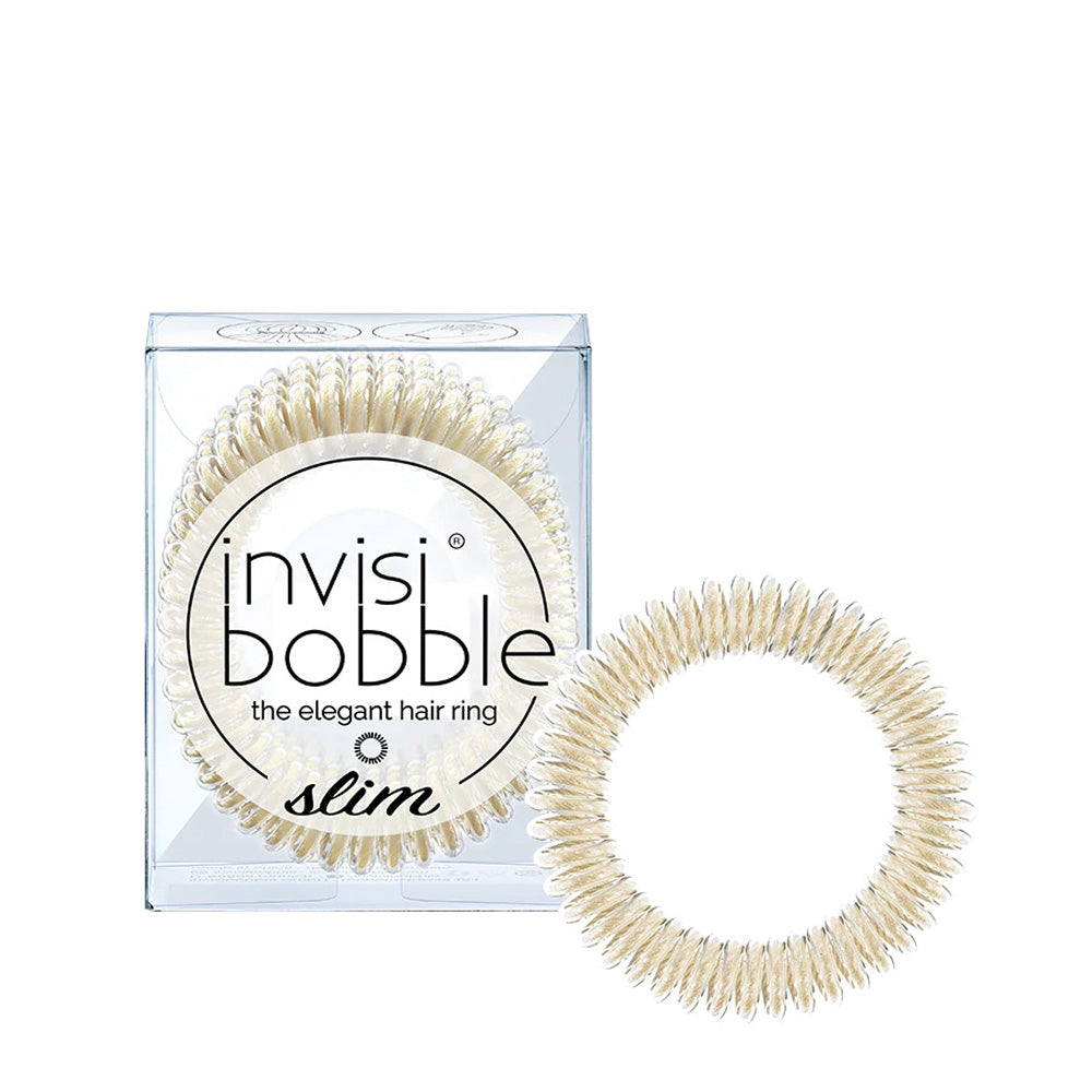 Invisibobble Slim Stay Gold 3pz - elastici a spirale per capelli fini