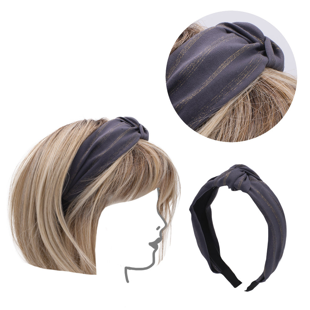 VIAHERMADA Cerchietto per Capelli in Tessuto Blu e Nodo