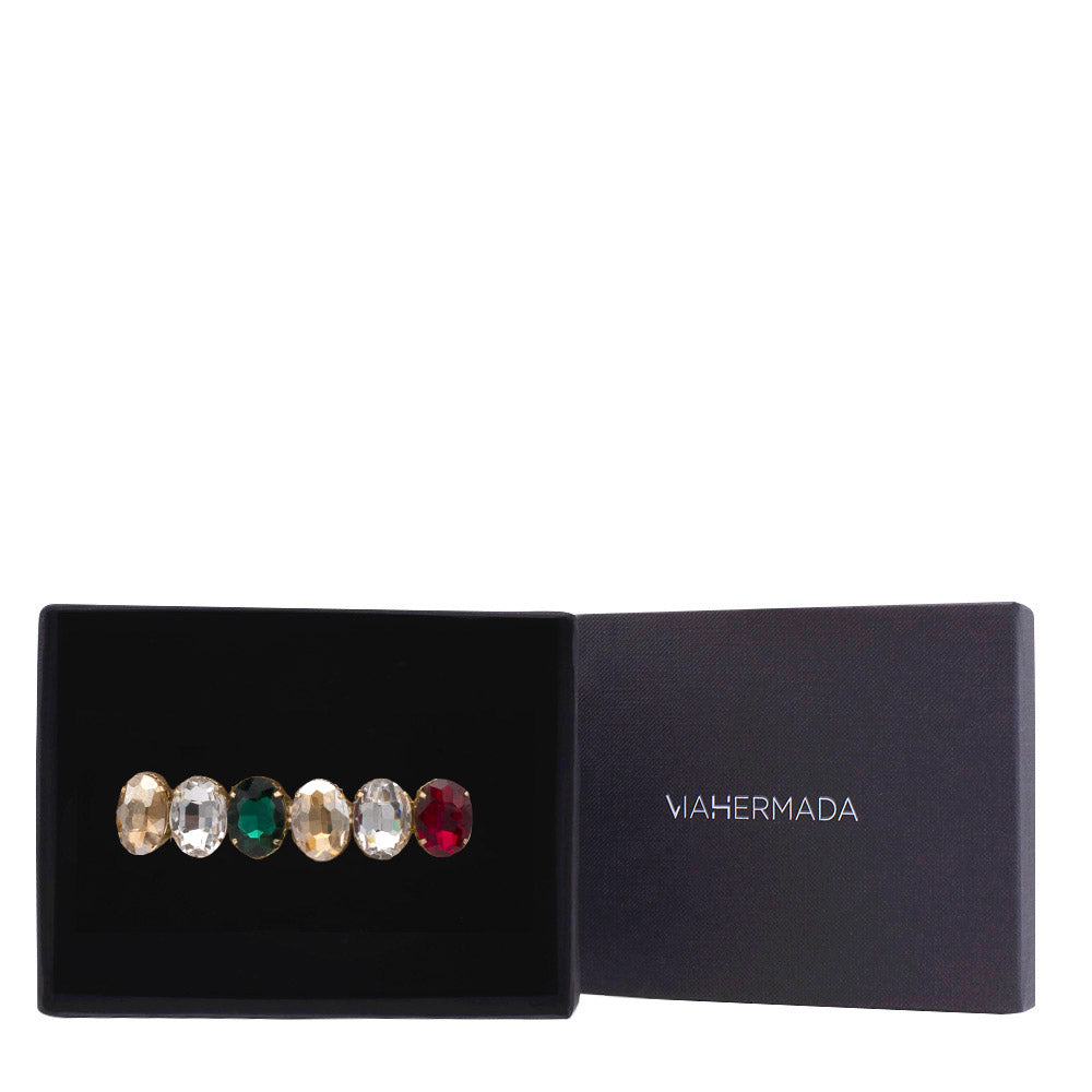 VIAHERMADA Clip per Capelli con Pietre Colorate