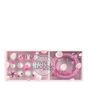 Invisibobble Sparks Flying Duo - kit con elastico rosa e forcina con perline
