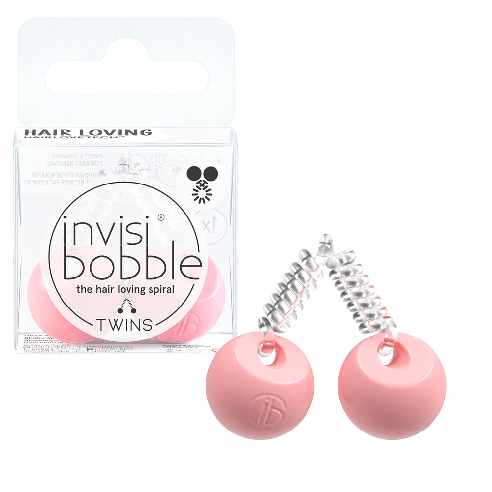 Invisibobble Twins Prima Ballerina - elastico aperto con pallina laterale rosa