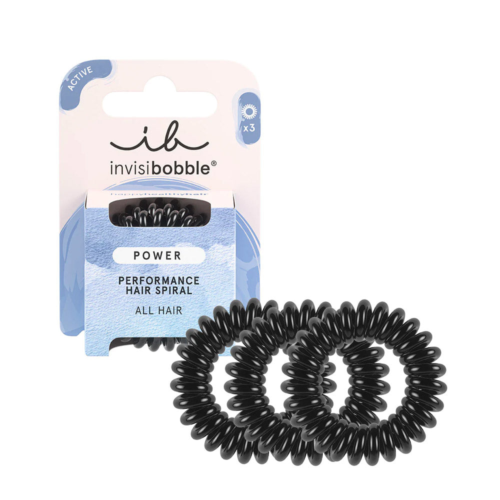 Invisibobble Power True Black 3pz -  elastici a spirale per capelli grossi