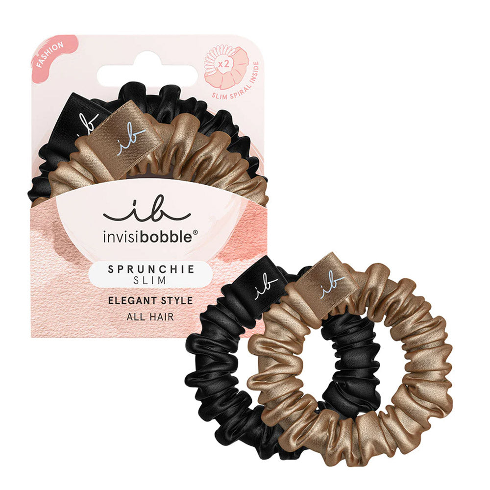 Invisibobble Sprunchie  Slim True Golden pack 2 - pack da 2 sprunchie