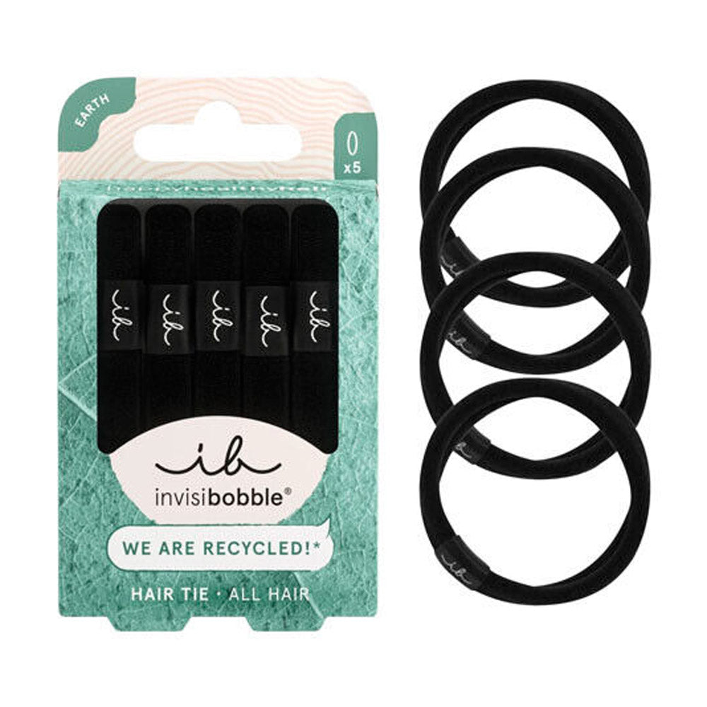 Invisibobble Hair Tie Black 5pc - elastici in tessuto