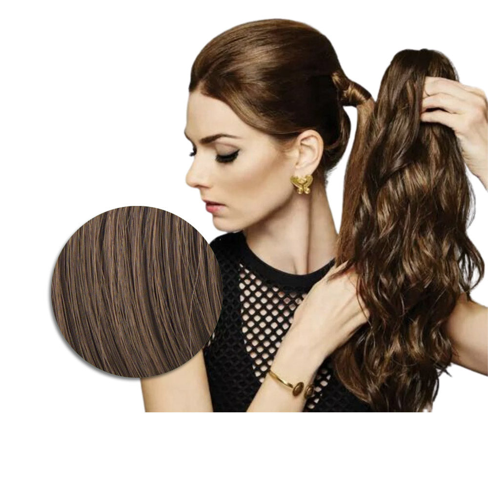 Hairdo Coda con Onde con Mollettone Castano Chiaro Dorato 46cm - coda onde
