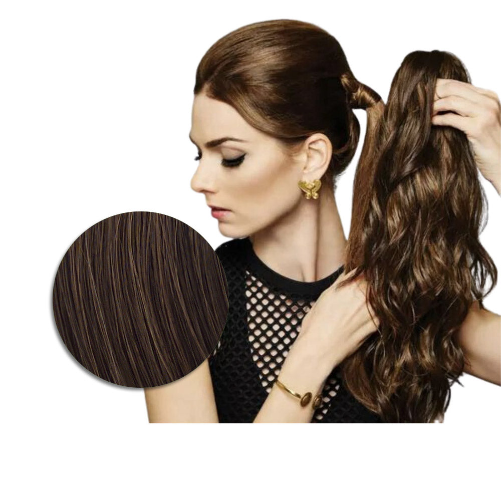 Hairdo Coda con Onde con Mollettone Castano Medio Ramato 46cm - coda onde