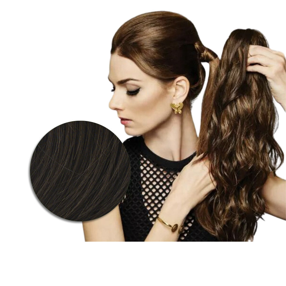 Hairdo Coda con Onde con Mollettone Castano Medio 46cm - coda onde