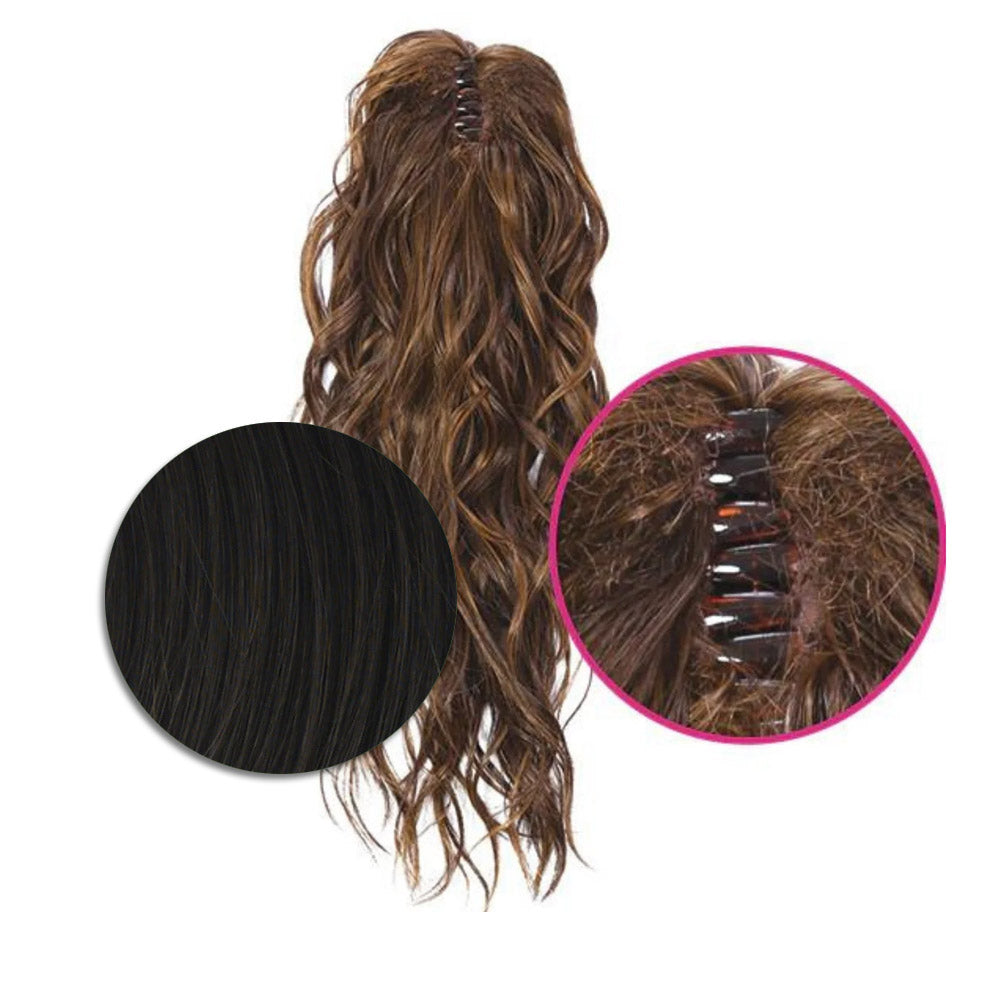 Hairdo Coda con Onde con Mollettone Castano Scuro 46cm - coda onde