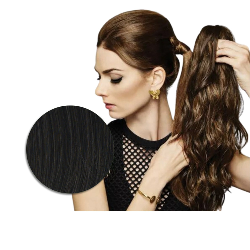 Hairdo Coda con Onde con Mollettone Nero 46cm - coda onde