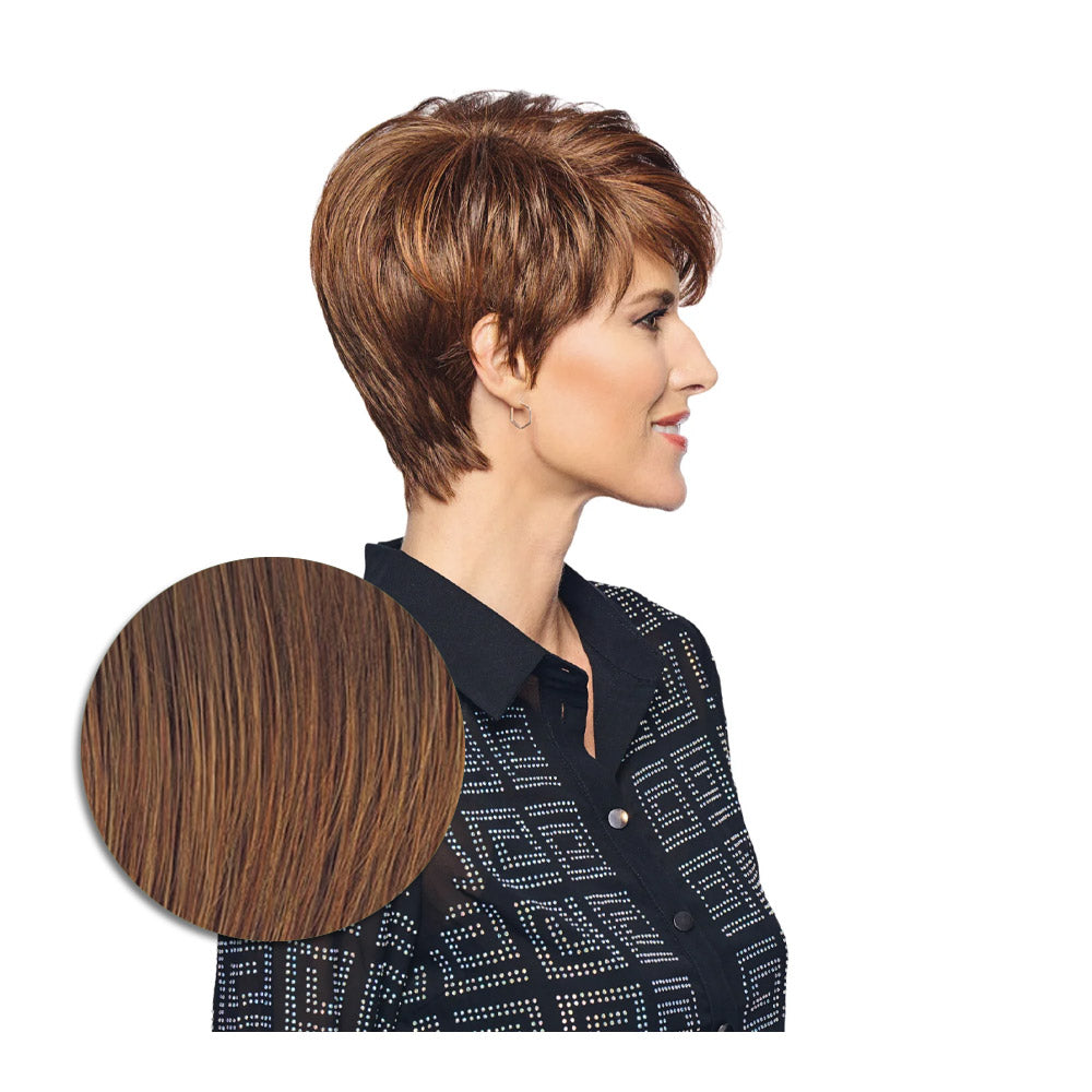Hairdo Polished Pixie Parrucca Castano Medio Rubino - parrucca taglio corto