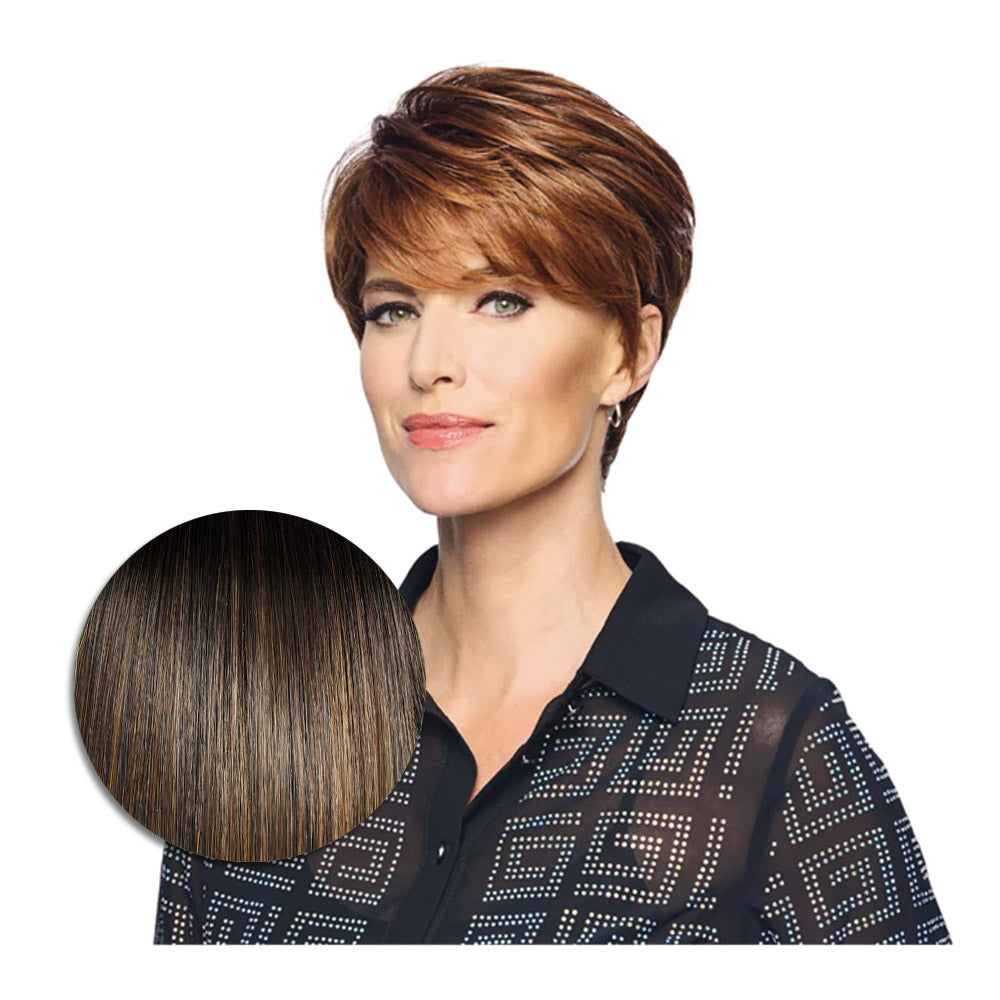 Hairdo Polished Pixie Parrucca Castano Medio Nocciola - parrucca taglio corto