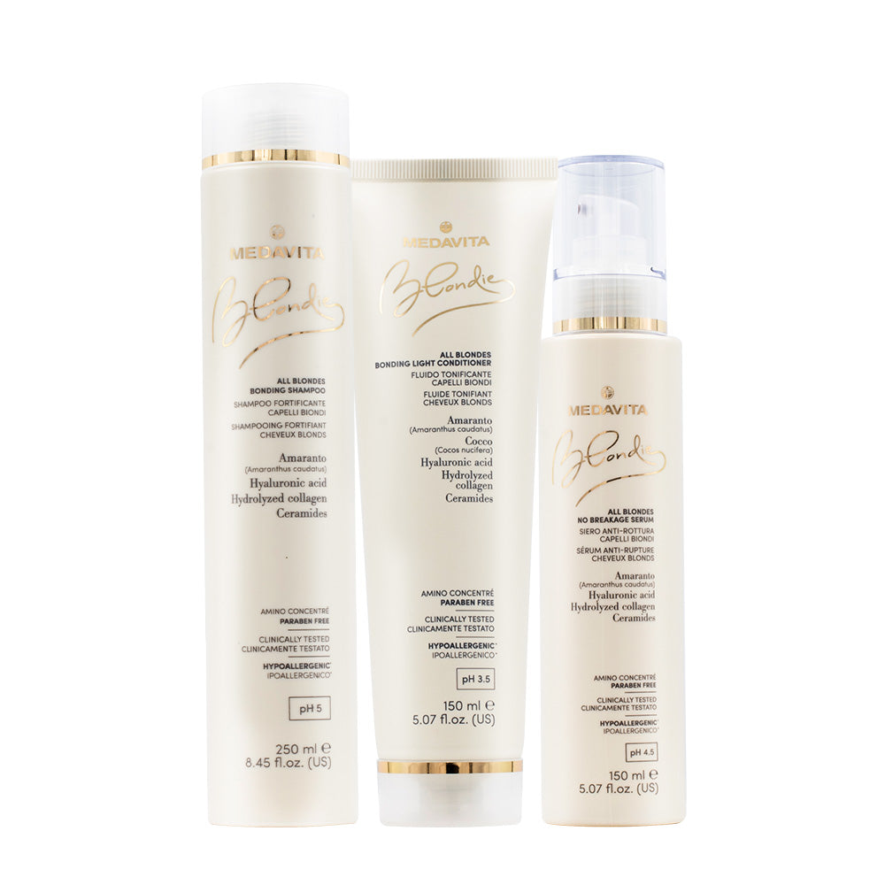 Medavita Blondie All Blondes Bonding Shampoo 250ml Mask 150ml Serum 150ml