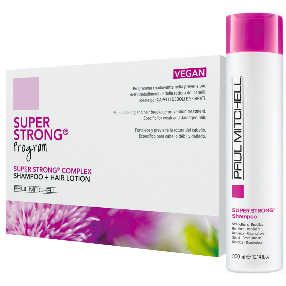 Paul Mitchell Super Strong Beauty Hair Program Kit – Shampoo + 12 x 6ml Hair Lot