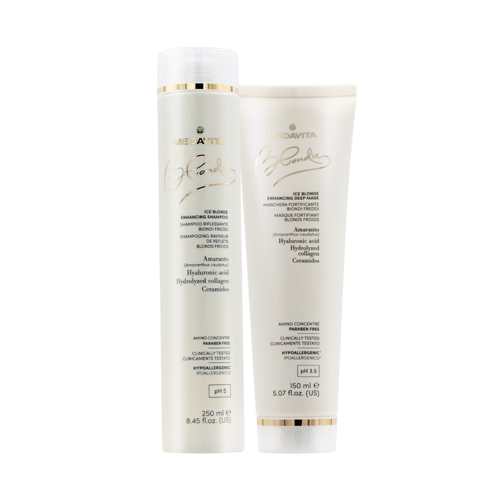 Medavita Blondie Ice Shampoo 250ml Maschera 150ml per Biondi Freddi