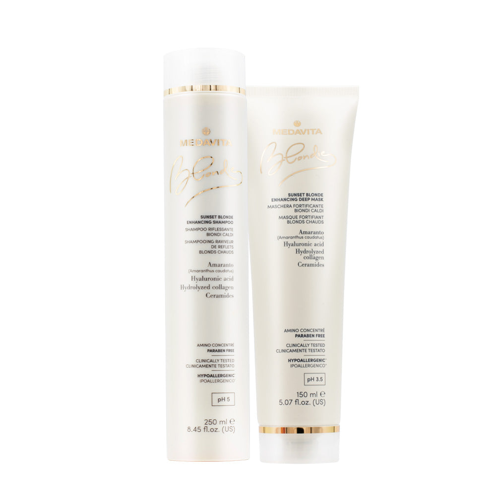 Medavita Blondie Sunset Shampoo 250ml Maschera 150ml Biondi Caldi