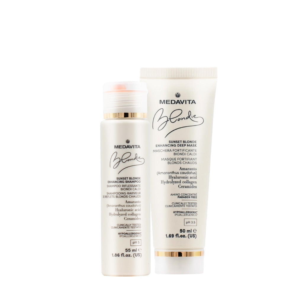 Medavita Blondie Sunset Shampoo 55ml Maschera 50ml Biondi Caldi