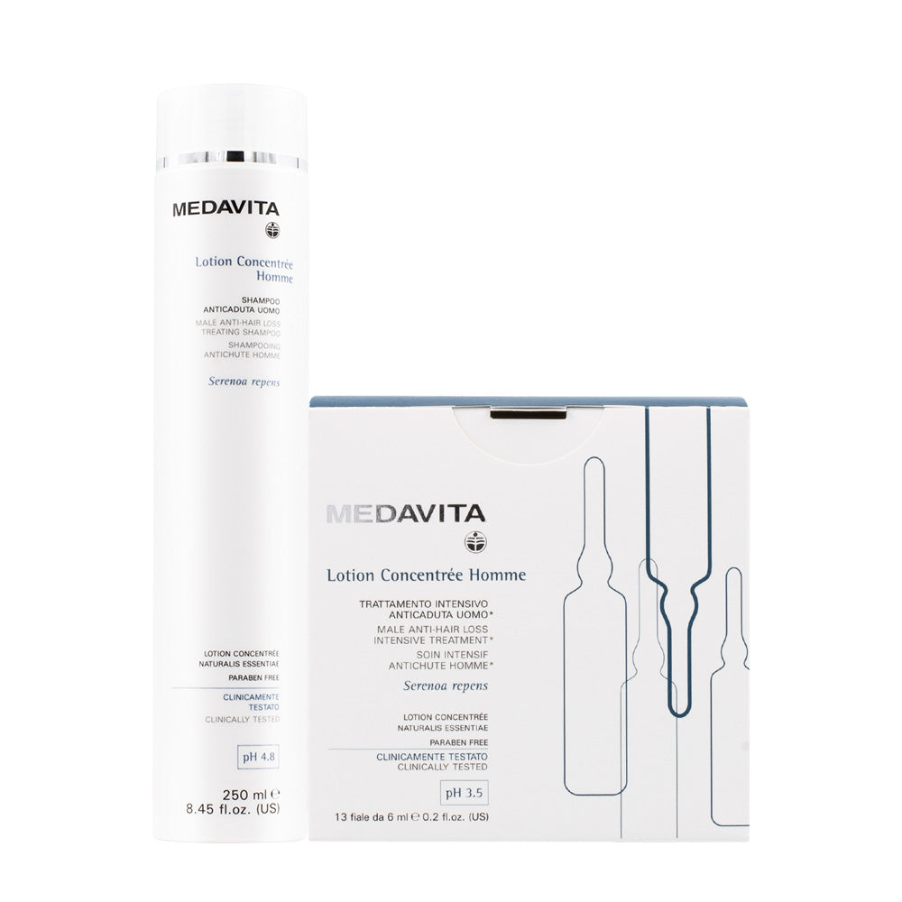 Medavita Lotion concentree Homme Shampoo anticaduta uomo 250ml Fiale 13x6ml