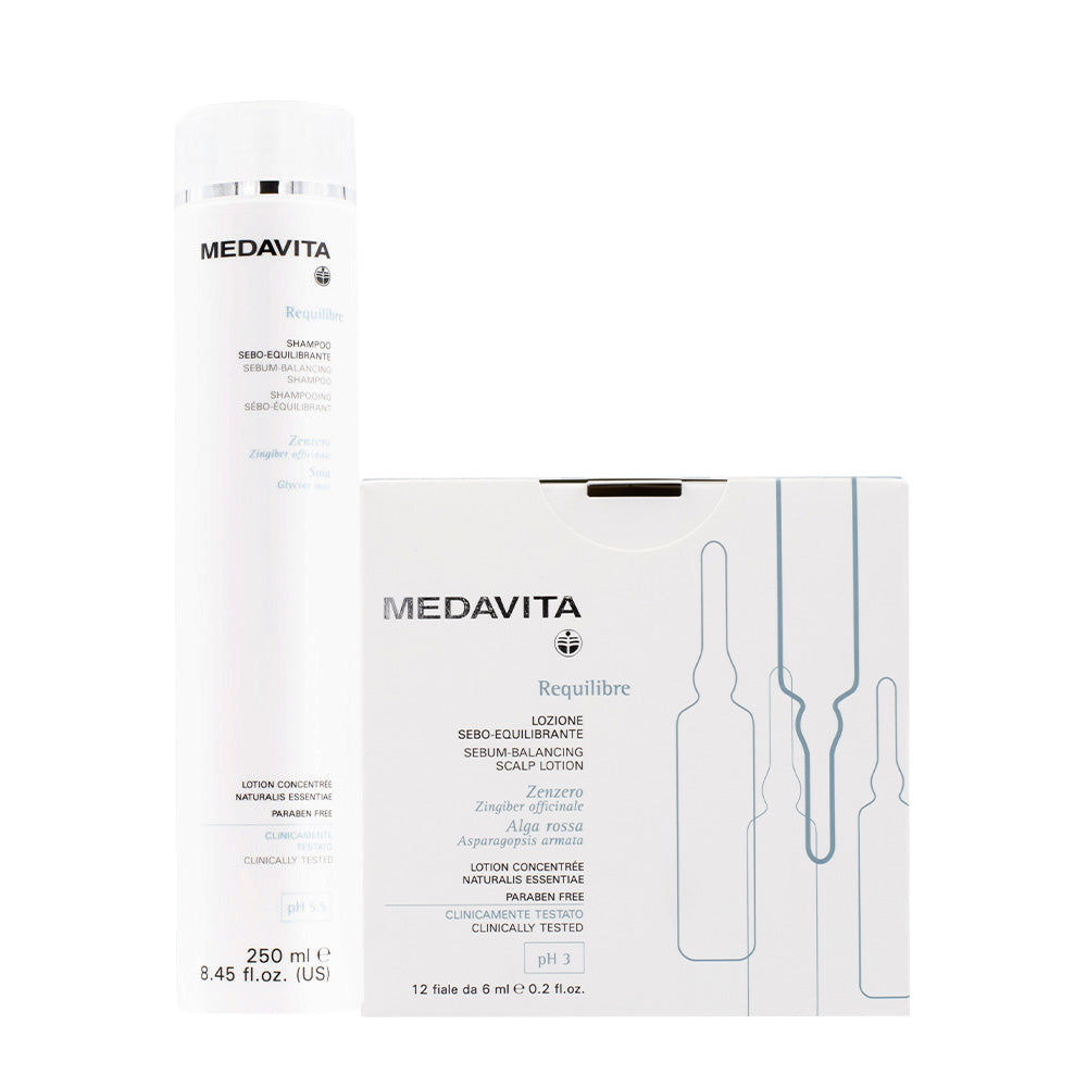 Medavita Requilibre Shampoo Sebo Equilibrante 250ml e Fiale 12x6ml
