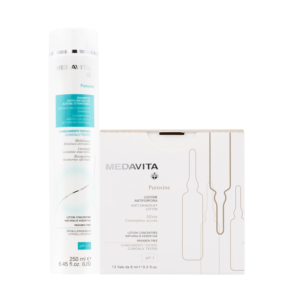 Medavita Puroxine Shampoo Antiforfora 250ml e Fiale 12x6ml