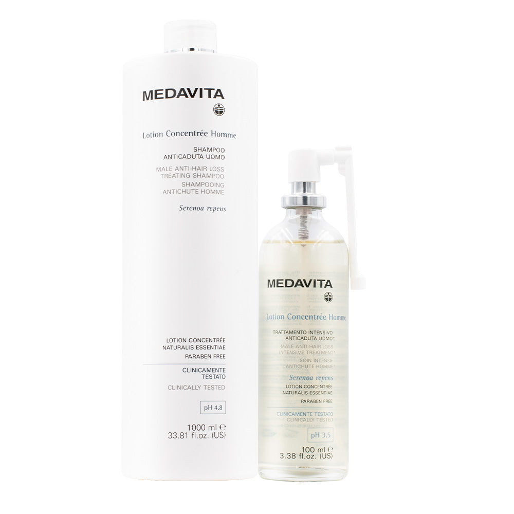 Medavita Lotion concentree Homme Shampoo anticaduta uomo 1000ml Lozione 100ml