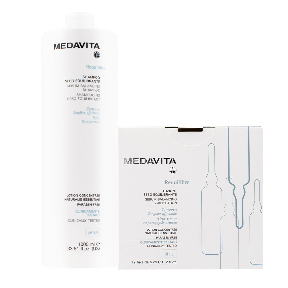 Medavita Requilibre Shampoo Sebo Equilibrante 1000ml e Fiale 12x6ml