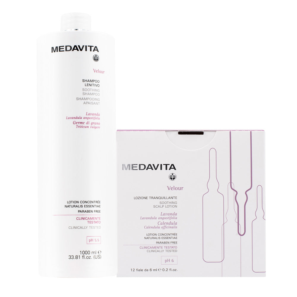 Medavita Velour Shampoo Lenitivo 1000ml Fiale 12x6ml Desquamazione
