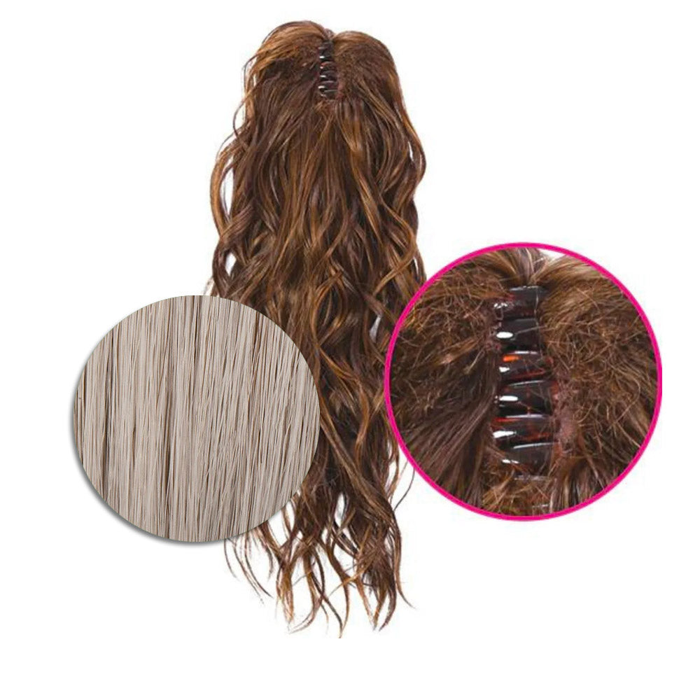 Hairdo Coda con Onde con Mollettone R56/60 Grigio Chiaro 46cm - coda onde