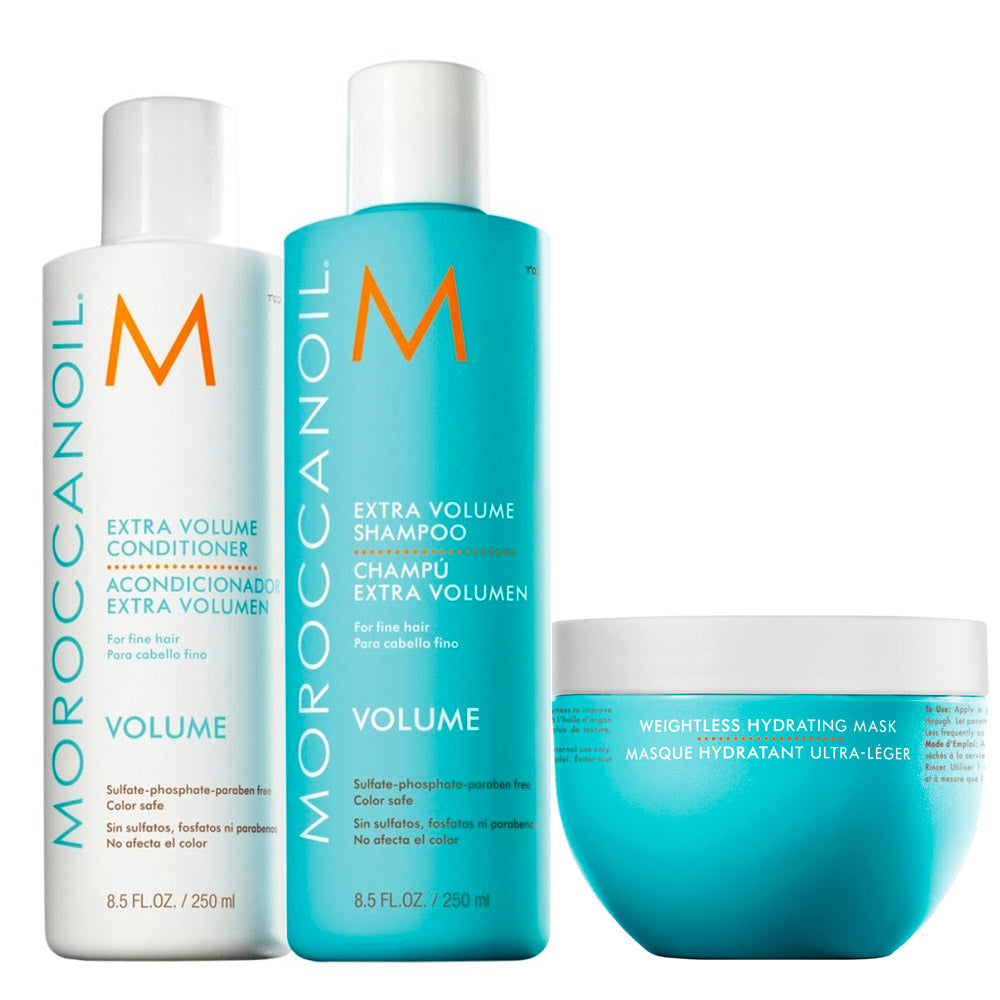 Moroccanoil Extra Volume Shampoo 250ml Conditioner 250ml Mask 250ml