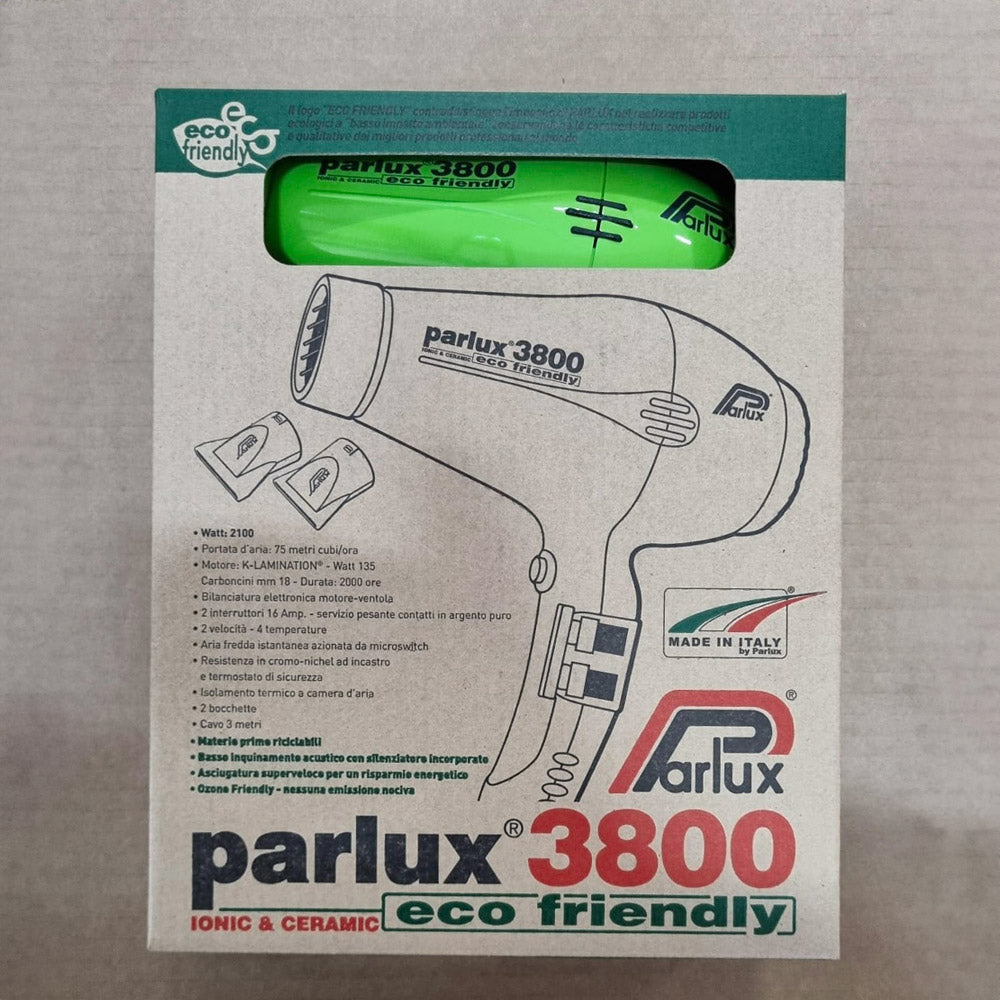 Parlux 3800 EcoFriendly Ionic & Ceramic - asciugacapelli professionale verde