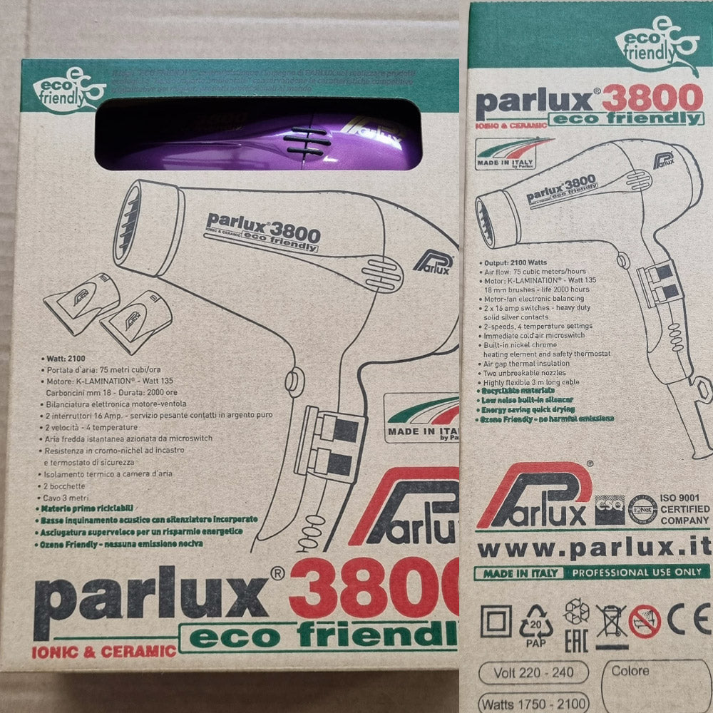 Parlux 3800 EcoFriendly Ionic & Ceramic - asciugacapelli professionale viola