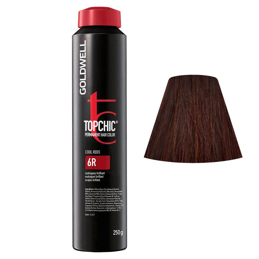 6R Mogano brillante Goldwell Topchic Cool reds can 250gr
