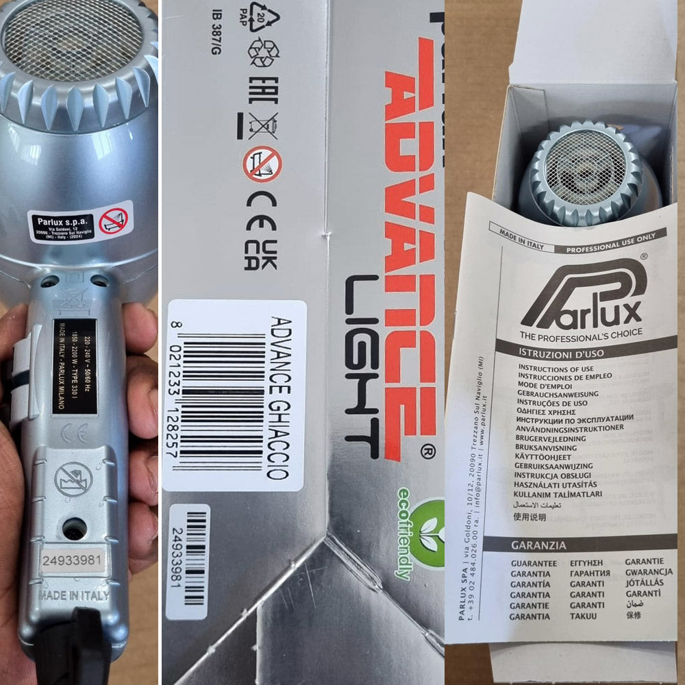 Parlux Advance light Ionic and ceramic Ghiaccio - asciugacapelli