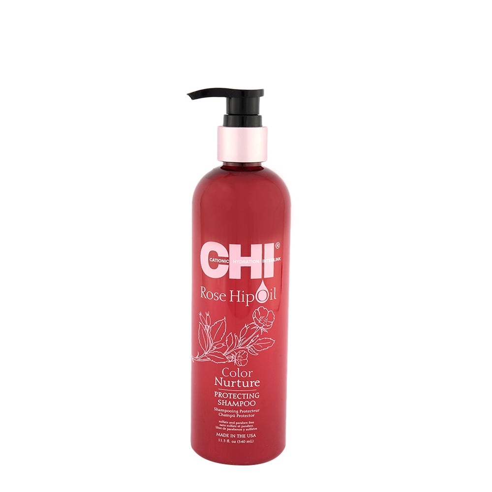 CHI Rose Hip Oil Protecting Shampoo 340ml - shampoo protettivo per capelli colorati