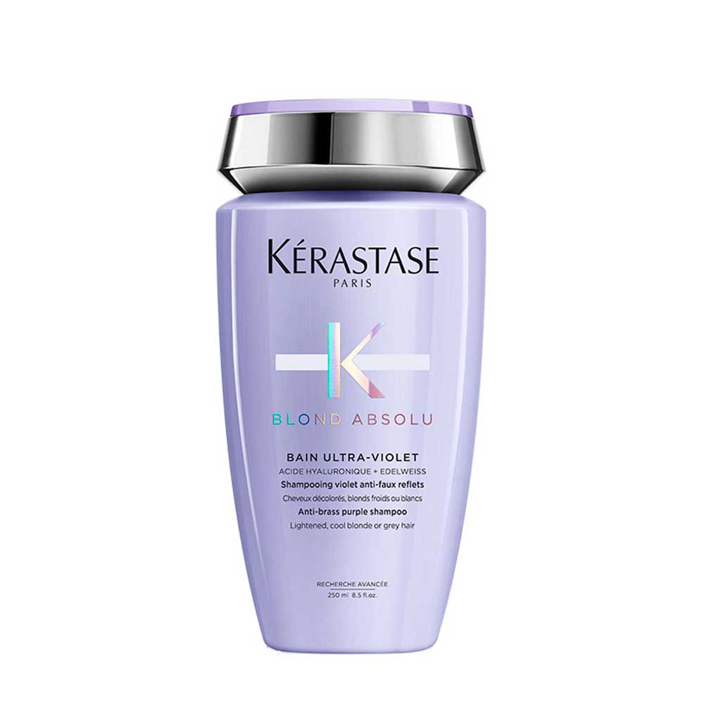 Kerastase Blond Absolu Bain Ultra Violet 250ml -  shampoo antigiallo per capelli biondi, grigi, bianchi e platino