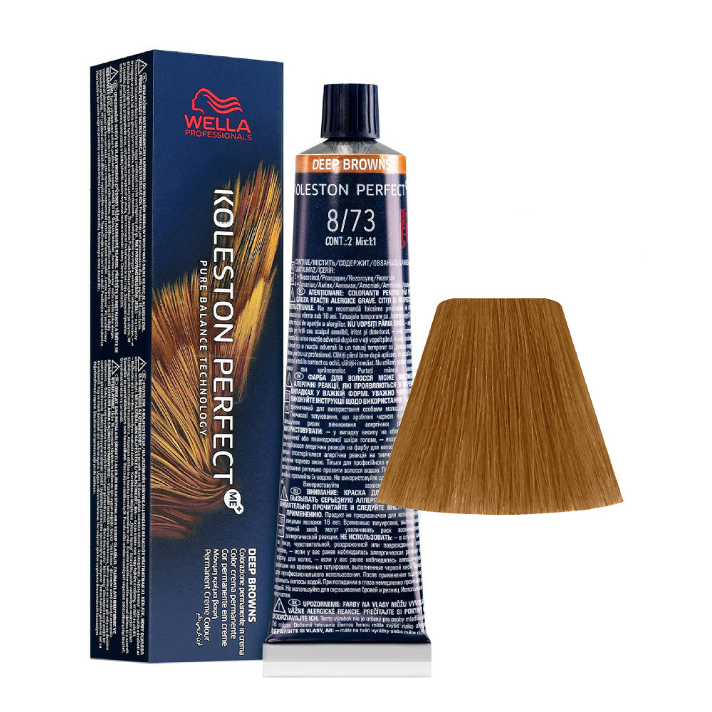 Wella Koleston Perfect Me+ Deep Browns 8/73 Biondo Chiaro Sabbia Dorato 60ml