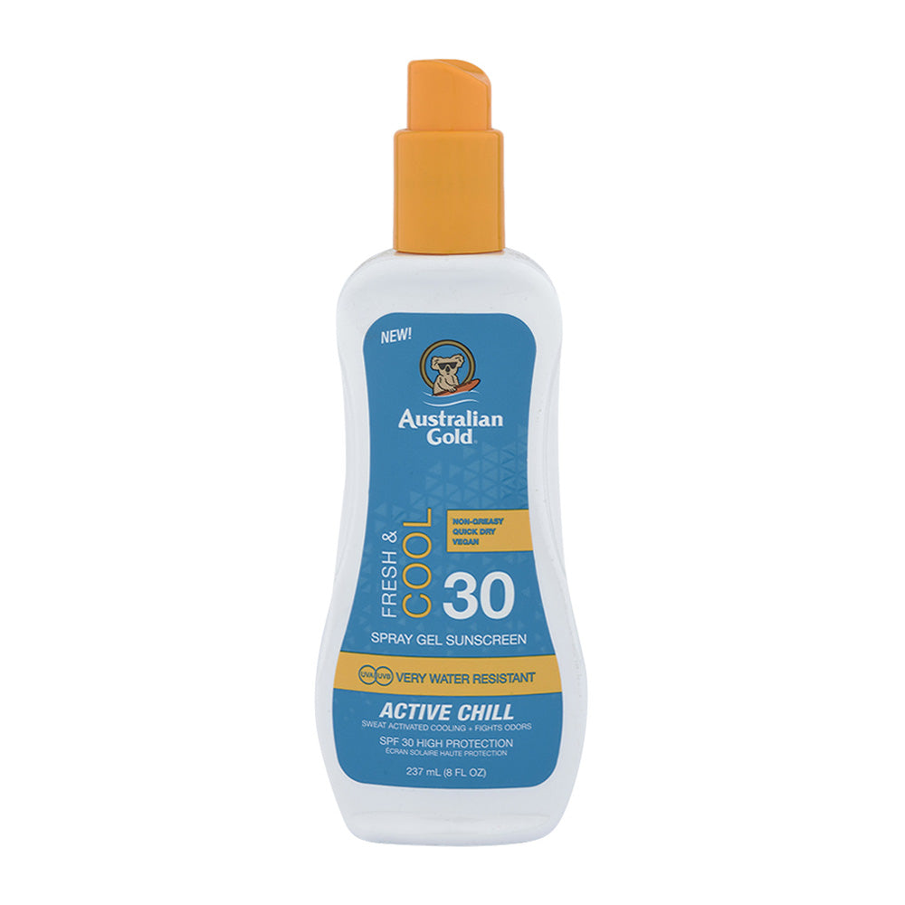 Australian Gold SPF30 Fresh & Cool Spray Gel Sunscreen Active Chill 237ml