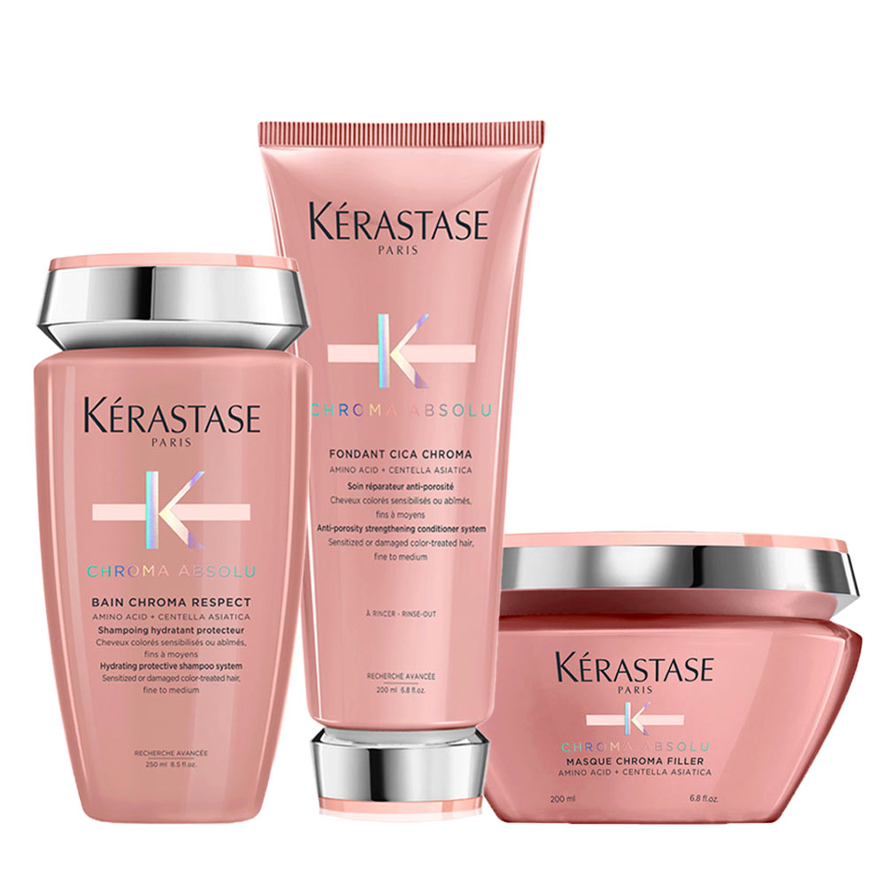 Kerastase Chroma Absolu Shampoo250ml Conditioner200ml Mask200ml - capelli fini