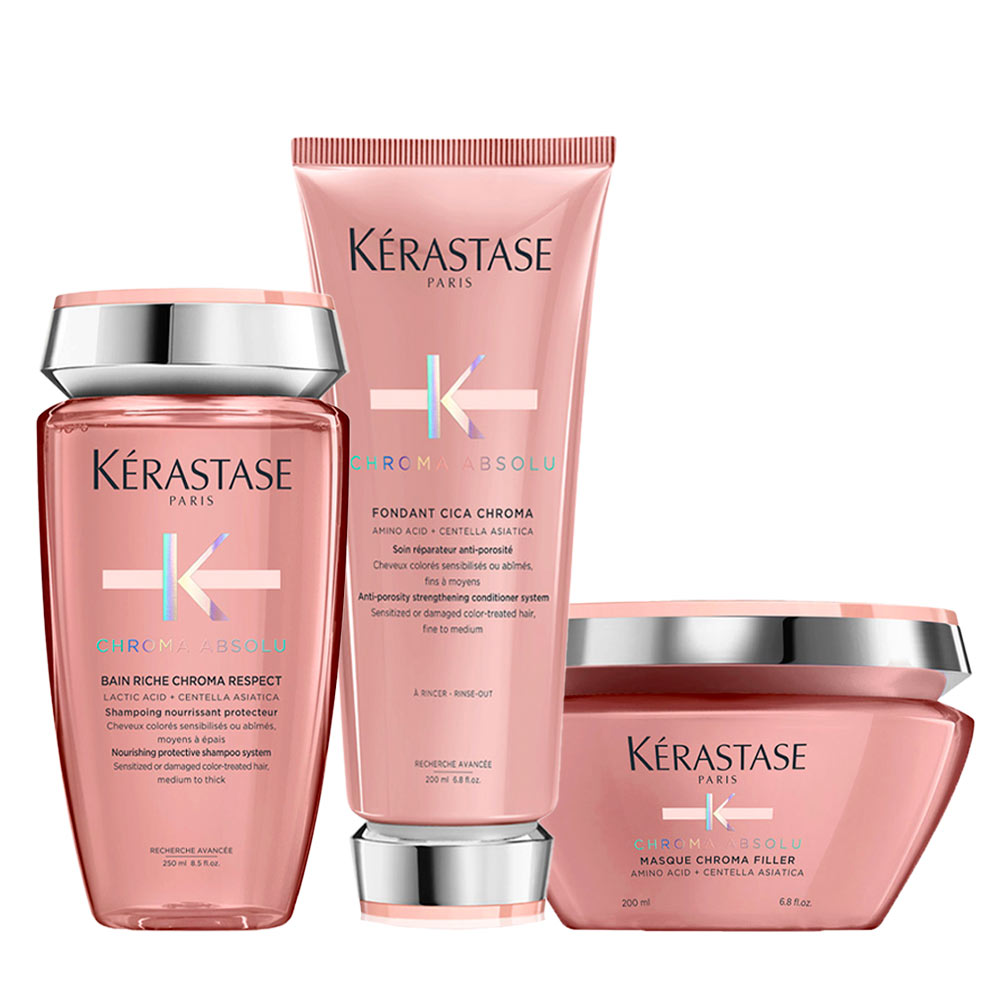 Kerastase Chroma Absolu Shampoo250ml Conditioner200ml Mask200ml - capelli grossi