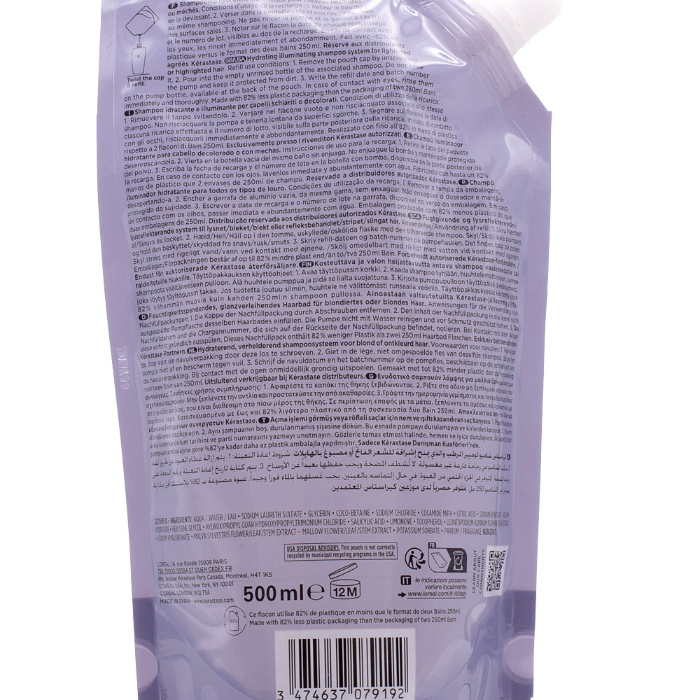 Kerastase Blond Absolu Bain Lumiere Refill 500ml - eco-ricarica shampoo capelli biondi