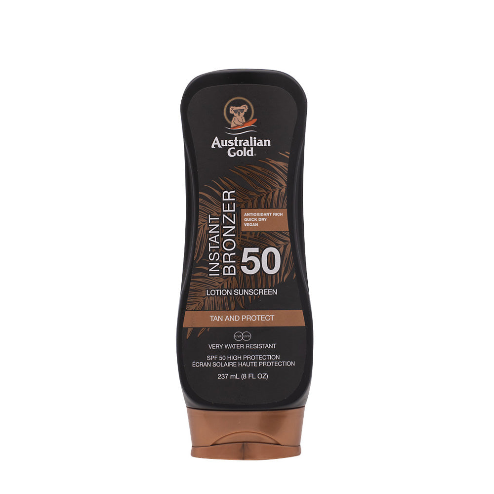 Australian Gold SPF15 Instant Bronzer Lotion Sunscreen 237ml- protezione solare