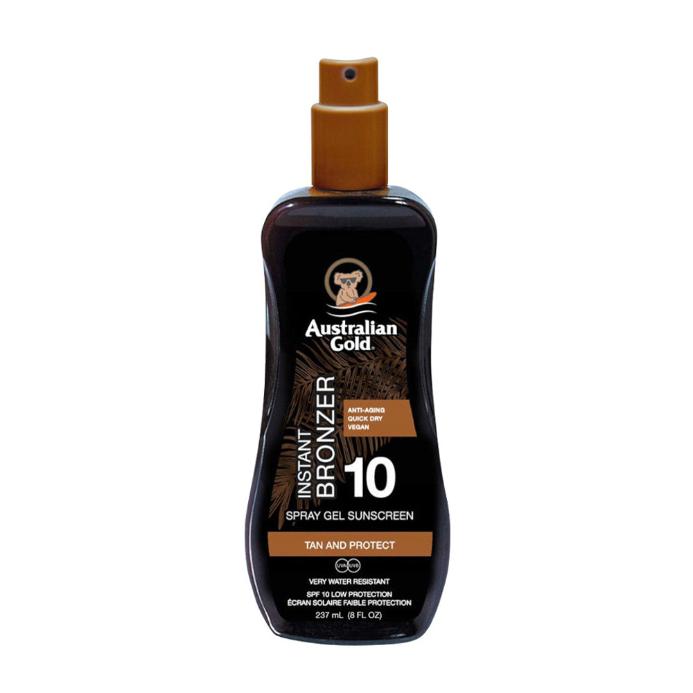 Australian Gold SPF10 Instant Bronzer Spray Gel Sunscreen 237ml-spray protezione