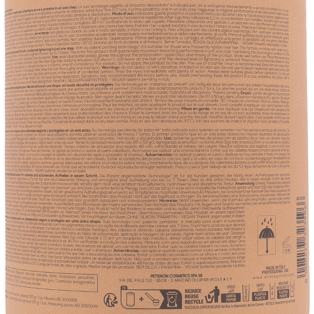 Alterego Blondego Gentle Protective Lightener 500gr - polvere decolorante viola compatta