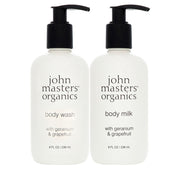John Masters Organics Geranium & Grapefruit Body Wash 236ml  Body Milk 236 ml