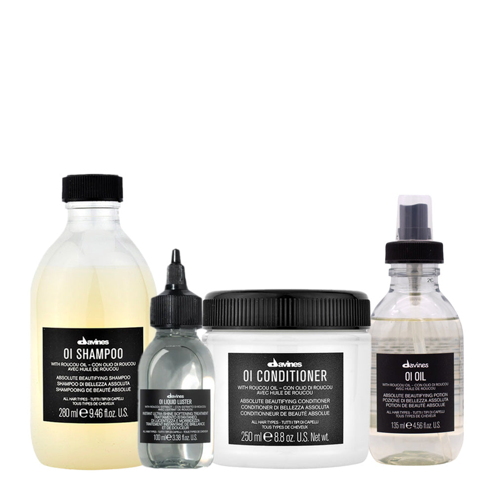 Davines OI Shampoo 280ml Liquid Luster 100ml Conditioner 250ml Oil 135ml